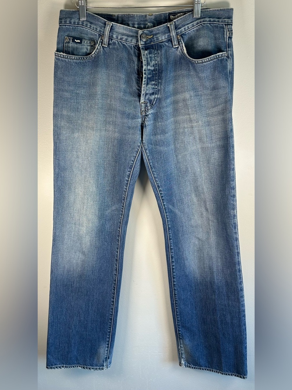 GAS Blue Jeans Men’s Size 34x32 Medford Straight Fit Button Fly Faded Denim VTG